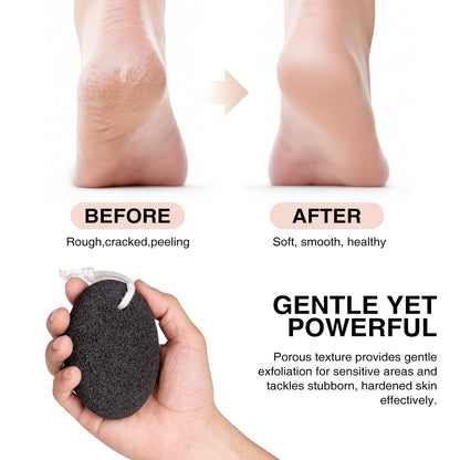 DOMLYRA Natural Pumice Stone Set - 3-Pack Oval-Shaped Volcanic Lava Foot Scrubber for Callus, Corn, Cracked Heel, and Dead Skin Exfoliation (4 x 2.8 x 1.6 Inches) Avelisse