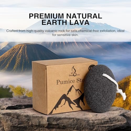 DOMLYRA Natural Pumice Stone Set - 3-Pack Oval-Shaped Volcanic Lava Foot Scrubber for Callus, Corn, Cracked Heel, and Dead Skin Exfoliation (4 x 2.8 x 1.6 Inches) Avelisse