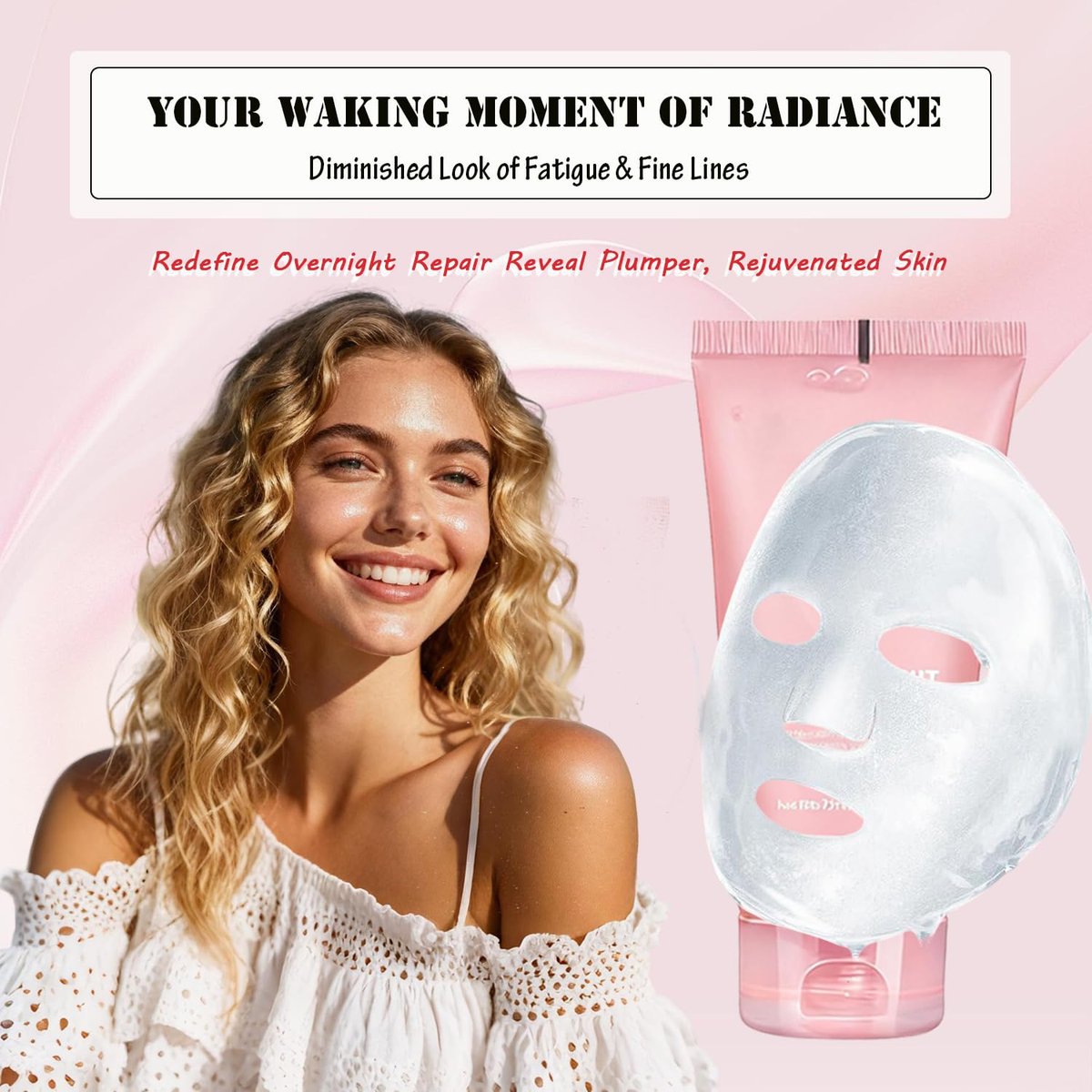 DaiLaiFu Collagen Night Wrapping Mask – Peel-Off Night Mask with Applicator, 2.54 fl oz, Deeply Nourish, Moisturize & Firm Skin, Natural Ingredients Gentle on Skin Avelisse