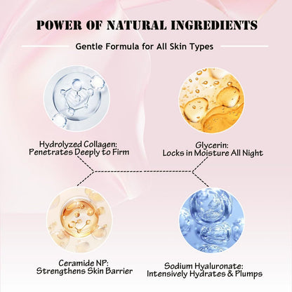 DaiLaiFu Collagen Night Wrapping Mask – Peel-Off Night Mask with Applicator, 2.54 fl oz, Deeply Nourish, Moisturize & Firm Skin, Natural Ingredients Gentle on Skin Avelisse