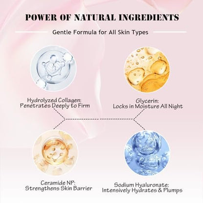 DaiLaiFu Collagen Night Wrapping Mask – Peel-Off Night Mask with Applicator, 2.54 fl oz, Deeply Nourish, Moisturize & Firm Skin, Natural Ingredients Gentle on Skin Avelisse