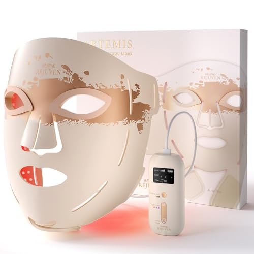 RENPHO 4D Red Light Therapy Mask for Face 2026 - 324 LEDs Full Face Coverage, Cordless LED Face Mask with 3 Light Modes, Birthday Gifts for Women Mom Wife, Home & Travel Use (Champagne Gold) Avelisse