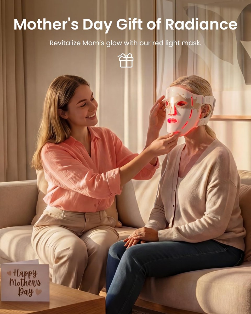 RENPHO 4D Red Light Therapy Mask for Face 2026 - 324 LEDs Full Face Coverage, Cordless LED Face Mask with 3 Light Modes, Birthday Gifts for Women Mom Wife, Home & Travel Use (Champagne Gold) Avelisse