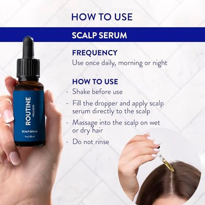Routine Wellness Scalp Serum for Thinning Hair – Promotes Visibly Thicker, Fuller-Looking Hair – Lightweight, Science-Backed with Red Clover & Peptides – 30ml Avelisse