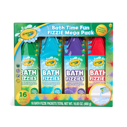 Crayola Bath Fizzies 16 Deluxe Pack – Refreshing Scented Colorful Bath Bombs for Kids, Tweens & Teens Avelisse
