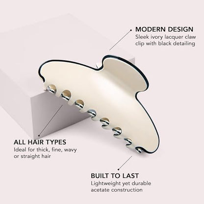 The Hair Edit Couture Clip - Ivory - Durable Lightweight Hair Clip for Women, Chic Claw Clip for Thick or Fine Hair Avelisse