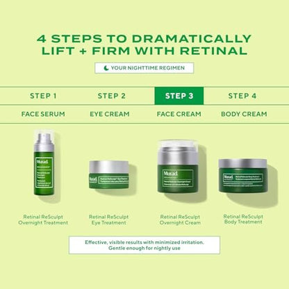 Murad Retinal ReSculpt Overnight Cream – Anti-Aging Face & Neck Cream with Encapsulated Retinal & NAD+ – Firms, Lifts & Hydrates – 1.7 Fl Oz Avelisse