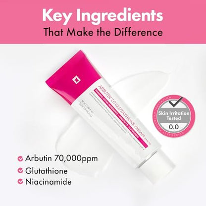 TOSOWOONG Arbutin 7% Glutathione Cream – Dark Spot Corrector & Brightening Moisturizer, 50ml Avelisse
