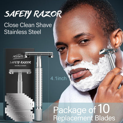 8-Piece Men's Shaving Kit Gift Set | Complete Wet Shave Bundle with Safety Razor, Bowl, Brush, Pre-Shave Oil, Cream & After Shave Avelisse