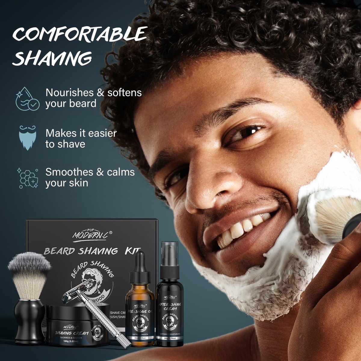 8-Piece Men's Shaving Kit Gift Set | Complete Wet Shave Bundle with Safety Razor, Bowl, Brush, Pre-Shave Oil, Cream & After Shave Avelisse