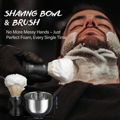 8-Piece Men's Shaving Kit Gift Set | Complete Wet Shave Bundle with Safety Razor, Bowl, Brush, Pre-Shave Oil, Cream & After Shave Avelisse
