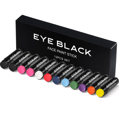 DALVGFN 12 Pack Eye Black Sticks - Anti-Glare Sweat-Proof Eye Black for Baseball, Football, Softball, Lacrosse - Smooth & Long Lasting Game Day Sports Fan Accessories Avelisse