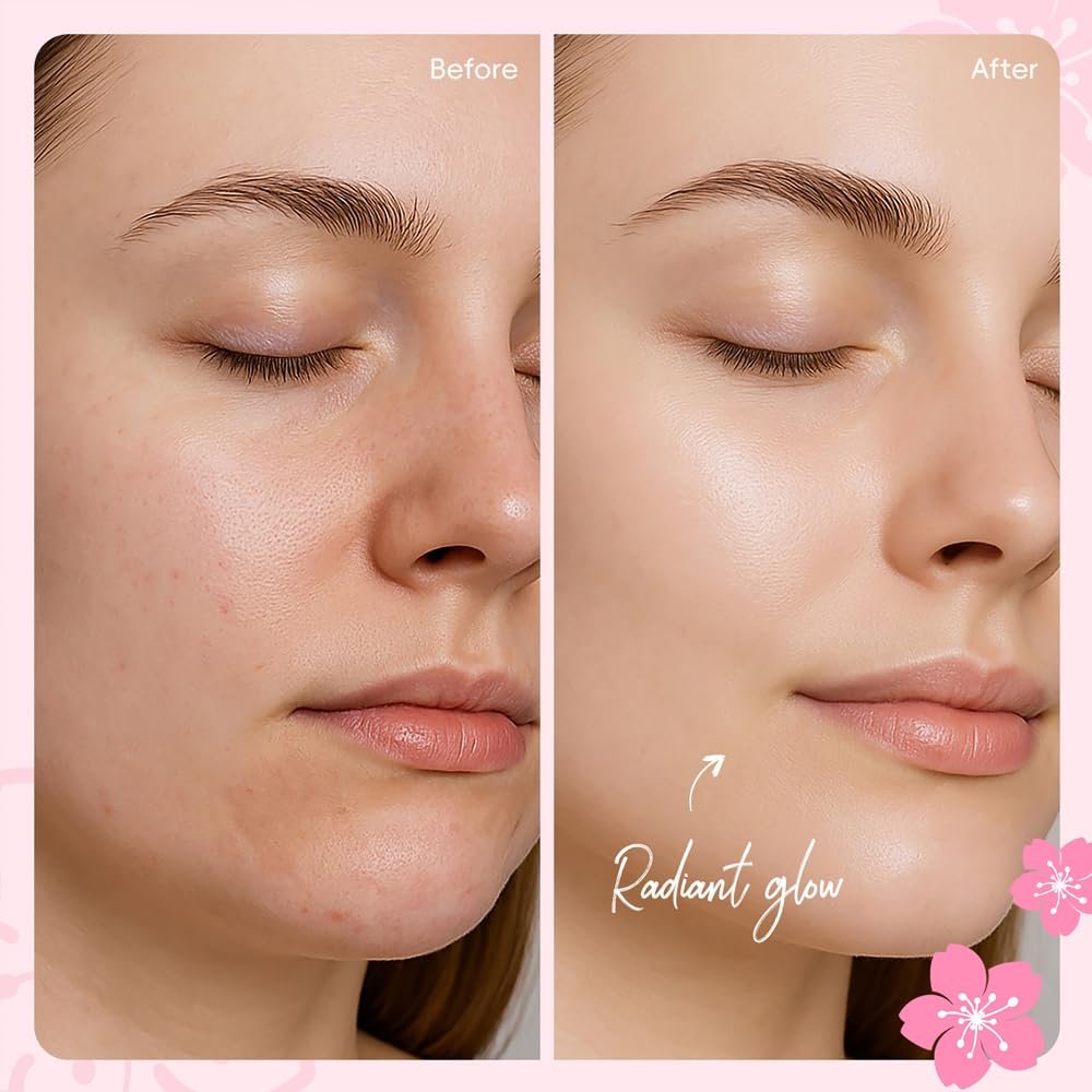 Sakura Travel Skincare Sets - 60pcs Mini Travel Skin Care Kit with Cleanser, Toner, Lotion, Serum, Cream, Sleeping Mask Avelisse