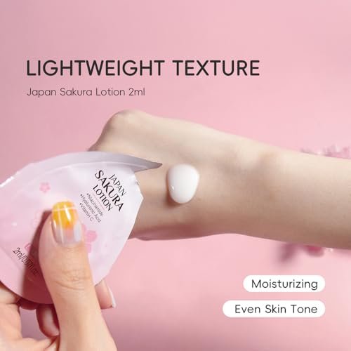 Sakura Travel Skincare Sets - 60pcs Mini Travel Skin Care Kit with Cleanser, Toner, Lotion, Serum, Cream, Sleeping Mask Avelisse
