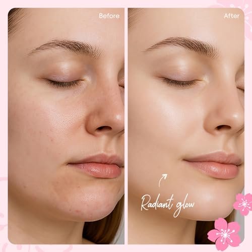 Sakura Travel Skincare Sets - 60pcs Mini Travel Skin Care Kit with Cleanser, Toner, Lotion, Serum, Cream, Sleeping Mask Avelisse