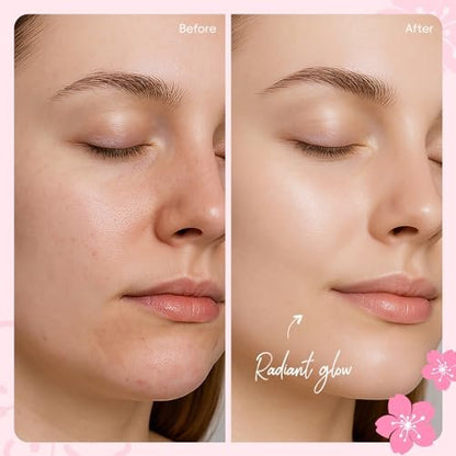 Sakura Travel Skincare Sets - 60pcs Mini Travel Skin Care Kit with Cleanser, Toner, Lotion, Serum, Cream, Sleeping Mask Avelisse