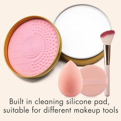Embagol Makeup Brush Cleaner Solid Brush & Sponge Soap with Silicone Cleaning Pad, Vegan, Deep Cleaning, No Residue (100g/3.53oz)
