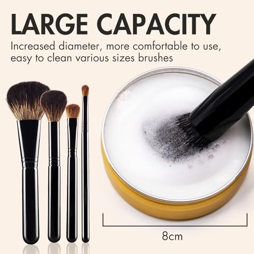 Embagol Makeup Brush Cleaner Solid Brush & Sponge Soap with Silicone Cleaning Pad, Vegan, Deep Cleaning, No Residue (100g/3.53oz) - görsel 8