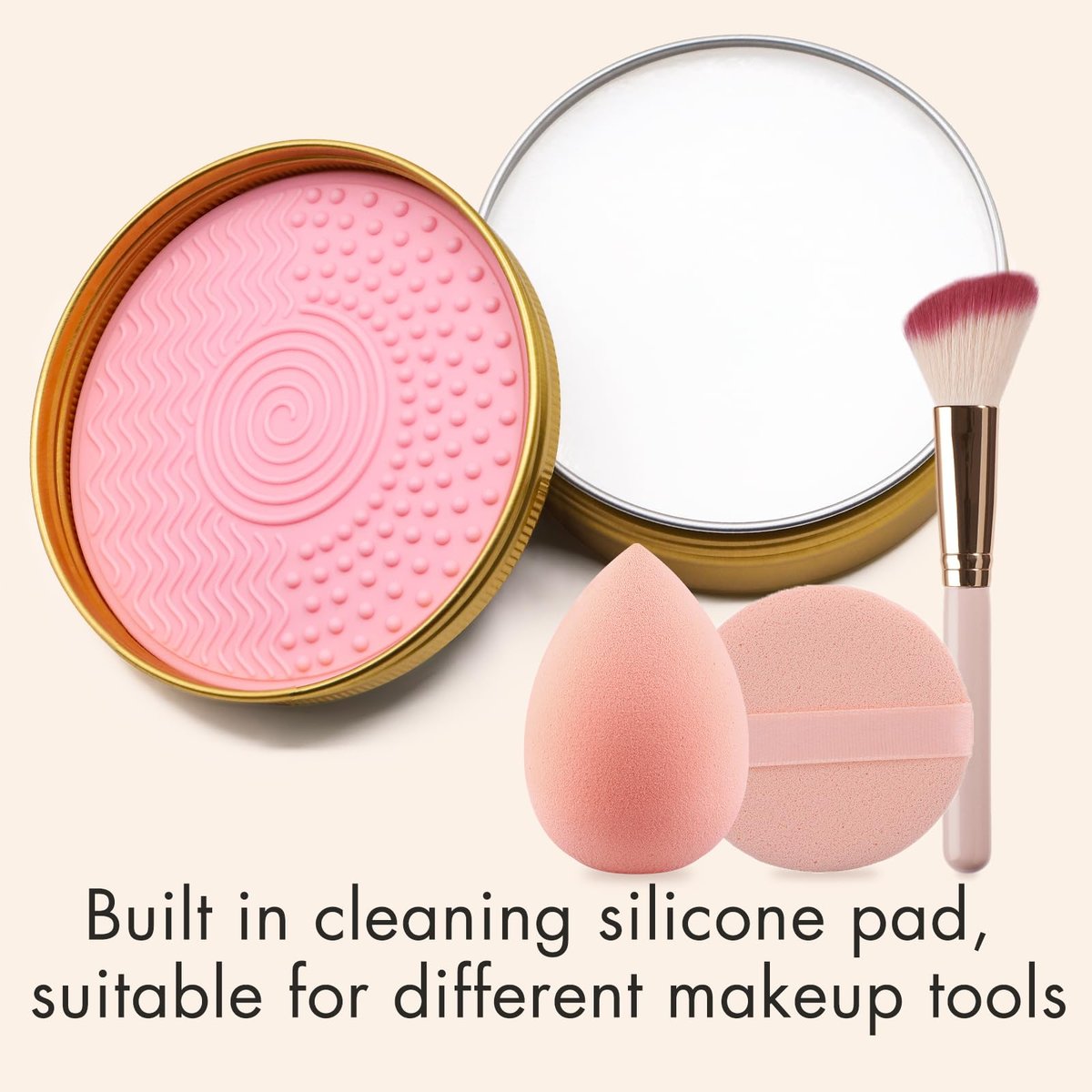 Embagol Makeup Brush Cleaner Solid Brush & Sponge Soap with Silicone Cleaning Pad, Vegan, Deep Cleaning, No Residue (100g/3.53oz) - görsel 9