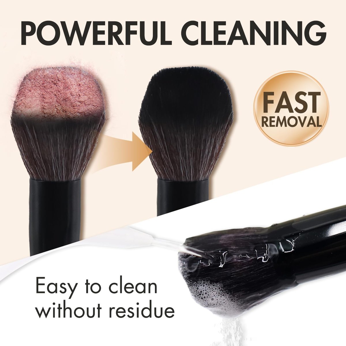 Embagol Makeup Brush Cleaner Solid Brush & Sponge Soap with Silicone Cleaning Pad, Vegan, Deep Cleaning, No Residue (100g/3.53oz) - görsel 3