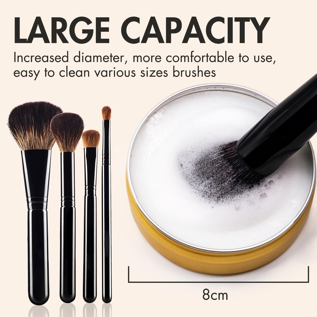 Embagol Makeup Brush Cleaner Solid Brush & Sponge Soap with Silicone Cleaning Pad, Vegan, Deep Cleaning, No Residue (100g/3.53oz) - görsel 7