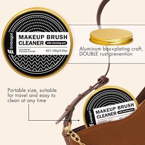 Embagol Makeup Brush Cleaner Solid Brush & Sponge Soap with Silicone Cleaning Pad, Vegan, Deep Cleaning, No Residue (100g/3.53oz) - görsel 12