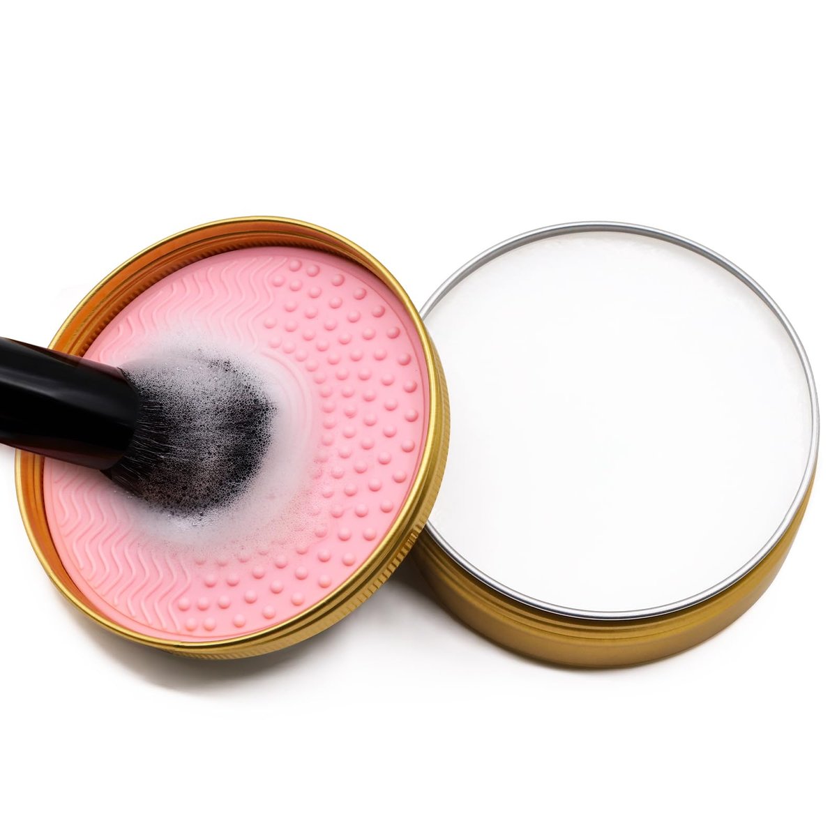 Embagol Makeup Brush Cleaner Solid Brush & Sponge Soap with Silicone Cleaning Pad, Vegan, Deep Cleaning, No Residue (100g/3.53oz) - görsel 1