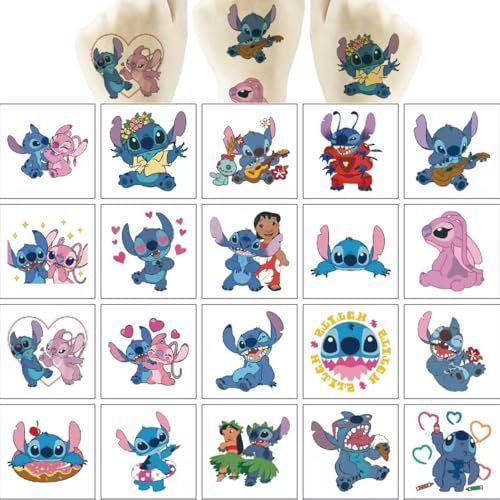 50 Sheets Stitch Temporary Tattoos – Birthday Party Supplies, Cartoon Stickers for Kids, Boys, Home Activities, Class Prizes, Carnival & Christmas Rewards - görsel 10