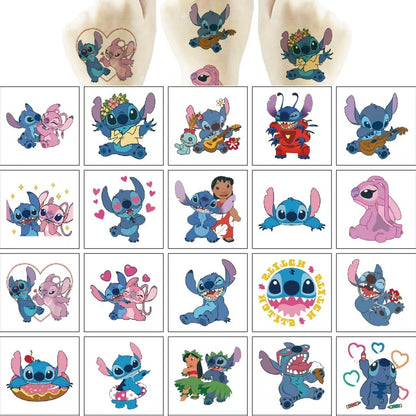 50 Sheets Stitch Temporary Tattoos – Birthday Party Supplies, Cartoon Stickers for Kids, Boys, Home Activities, Class Prizes, Carnival & Christmas Rewards