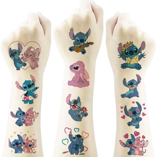 50 Sheets Stitch Temporary Tattoos – Birthday Party Supplies, Cartoon Stickers for Kids, Boys, Home Activities, Class Prizes, Carnival & Christmas Rewards - görsel 8