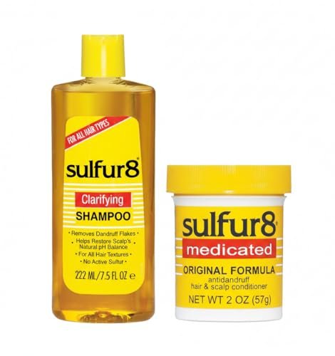 Sulfur8 Anti-Dandruff Clarifying Hair & Scalp Care Shampoo 7.5 oz + Conditioner 2 oz Duo – Medicated Flake Control & Itch Relief with Sulfur & Salicylic Acid for Scalp Health - görsel 2