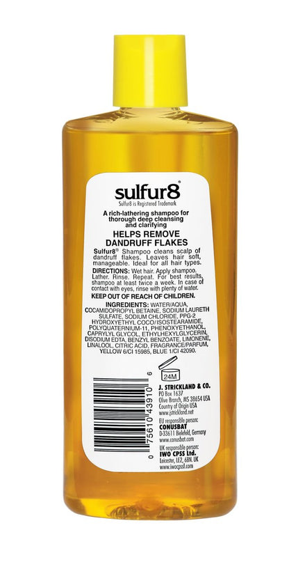 Sulfur8 Anti-Dandruff Clarifying Hair & Scalp Care Shampoo 7.5 oz + Conditioner 2 oz Duo – Medicated Flake Control & Itch Relief with Sulfur & Salicylic Acid for Scalp Health