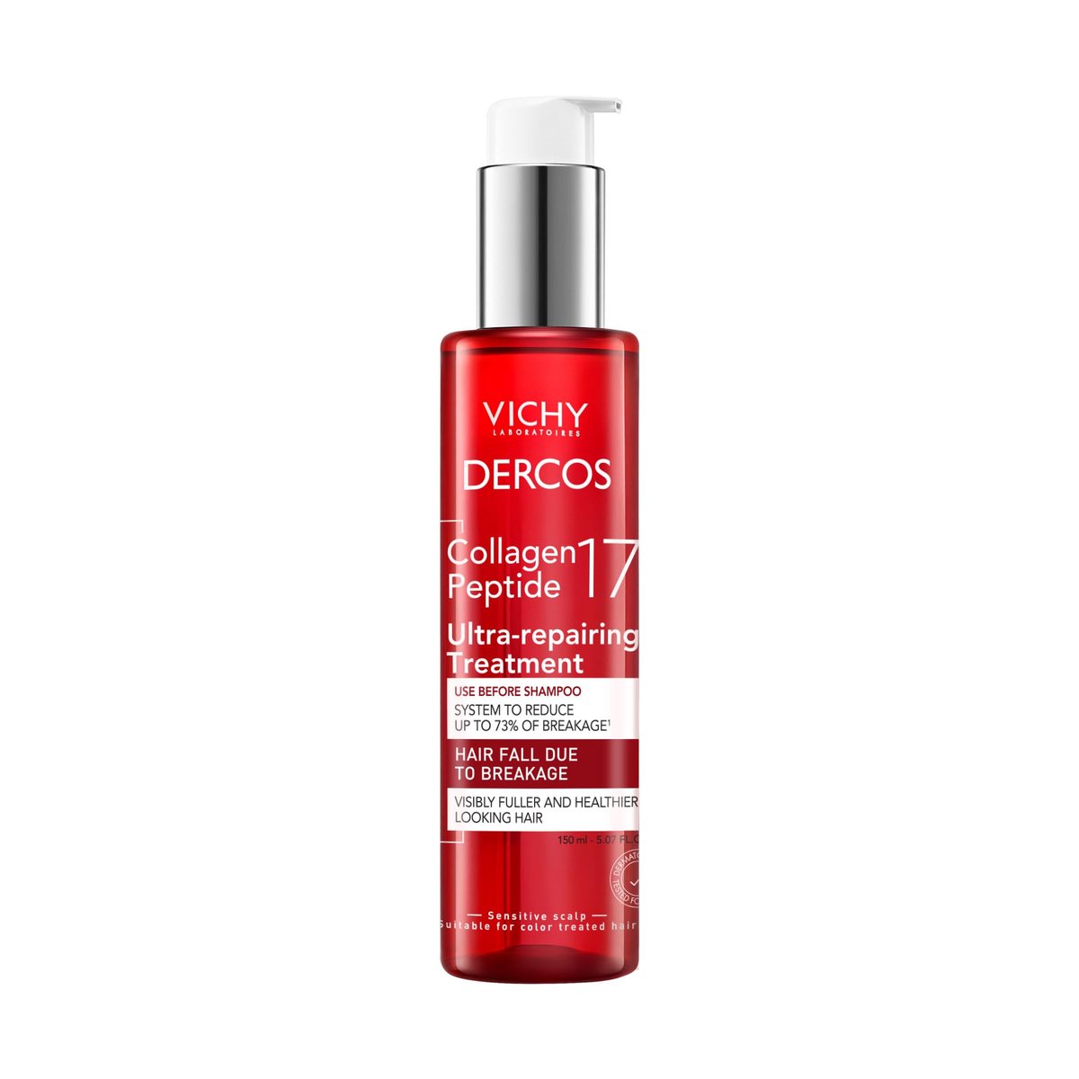 VICHY Dercos Collagen Peptide 17 Ultra-Repairing Treatment - Anti Hair Fall Pre-Shampoo Bond Repair, 150ml Avelisse