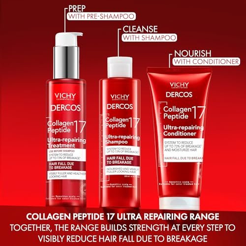Dercos Collagen Peptide 17 Ultra-Repairing Conditioner, 200ml - Anti Hair Fall & Bond Repair for Damaged Weak Hair - görsel 10