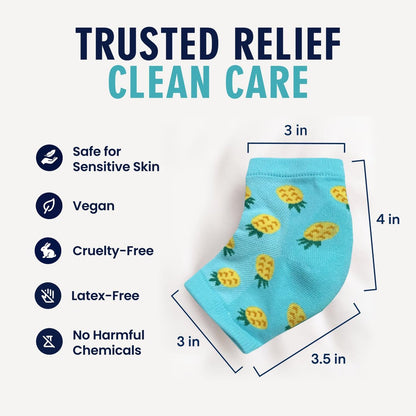 Dr. Frederick's Original Moisturizing Heel Socks for Dry Cracked Heels Treatment - 3 Pairs - Infused with Coconut Oil and Mango Butter - Summer Print Avelisse