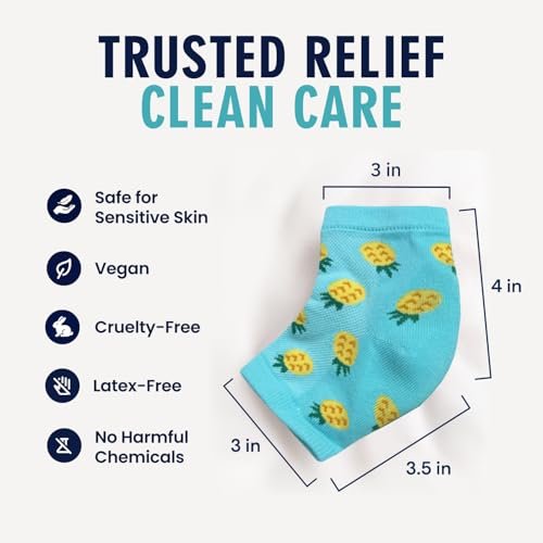 Dr. Frederick's Original Moisturizing Heel Socks for Dry Cracked Heels Treatment - 3 Pairs - Infused with Coconut Oil and Mango Butter - Summer Print Avelisse