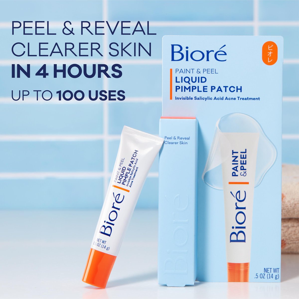 Biore Paint & Peel Liquid Pimple Patch - Invisible Acne Treatment with Salicylic Acid, 0.5 Oz (Up to 100 Uses) - görsel 15