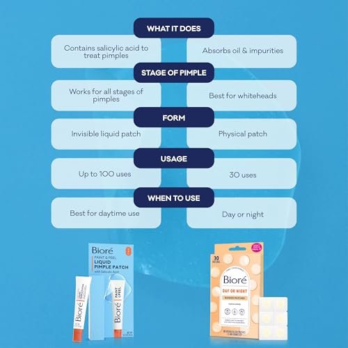 Biore Paint & Peel Liquid Pimple Patch - Invisible Acne Treatment with Salicylic Acid, 0.5 Oz (Up to 100 Uses) - görsel 10