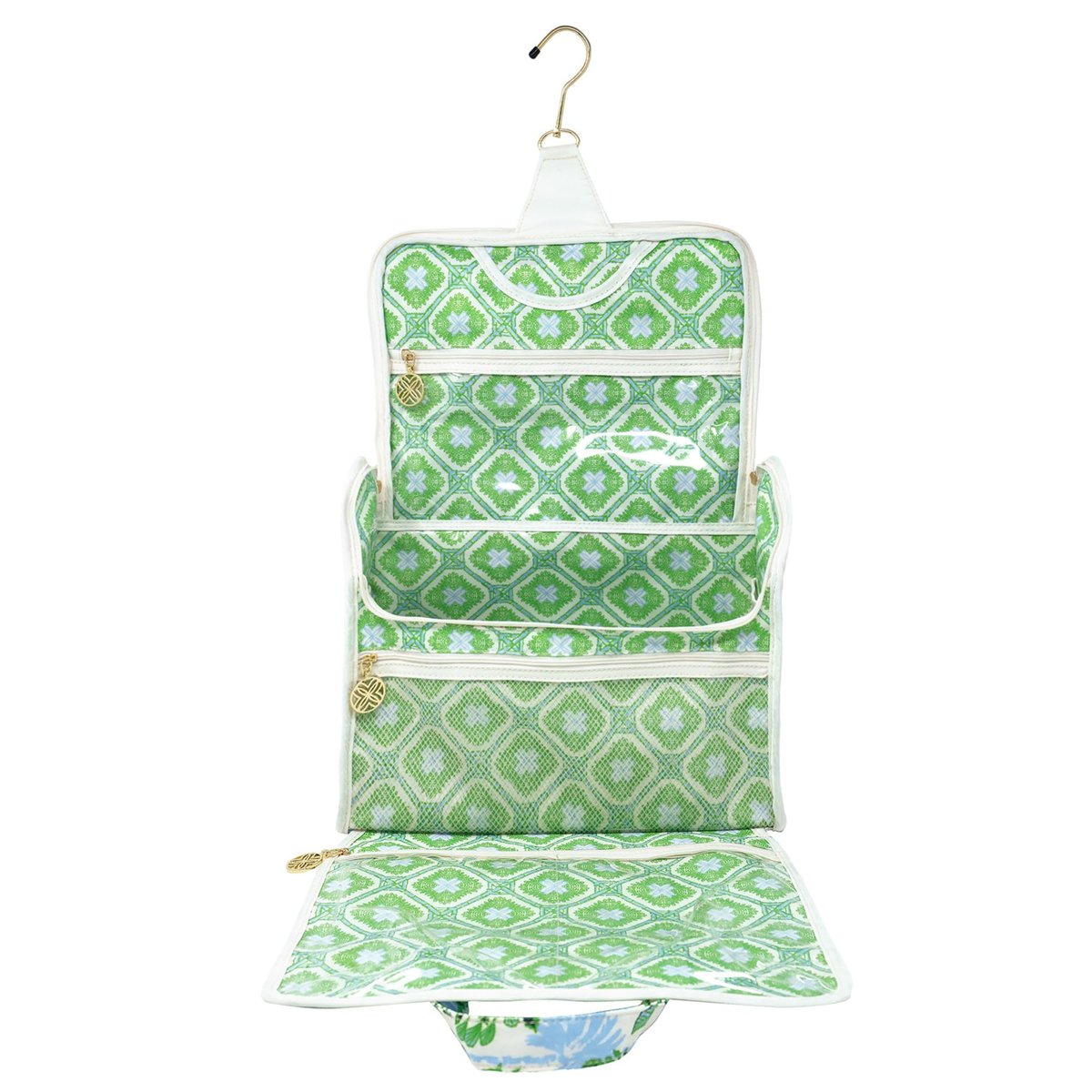 Lilly Pulitzer Travel Toiletry Bag with Handle, Pockets, and Zipper - Hanging Travel Organizer for Makeup and Toiletries (Swayin in the Breeze) Avelisse