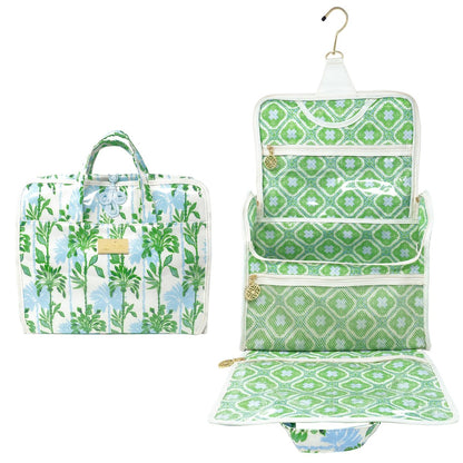 Lilly Pulitzer Travel Toiletry Bag with Handle, Pockets, and Zipper - Hanging Travel Organizer for Makeup and Toiletries (Swayin in the Breeze) Avelisse