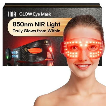 INIA Red Light Therapy Eye Mask for Under Eye Rejuvenation - Reduces Dark Circles, Wrinkles, Forehead Lines & Crow's Feet Avelisse