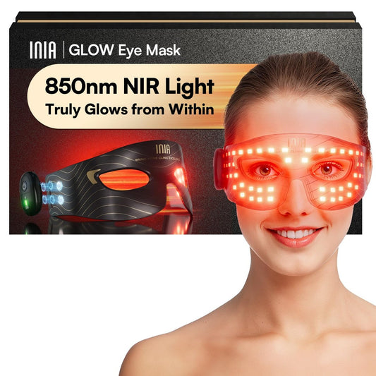 INIA Red Light Therapy Eye Mask for Under Eye Rejuvenation - Reduces Dark Circles, Wrinkles, Forehead Lines & Crow's Feet Avelisse