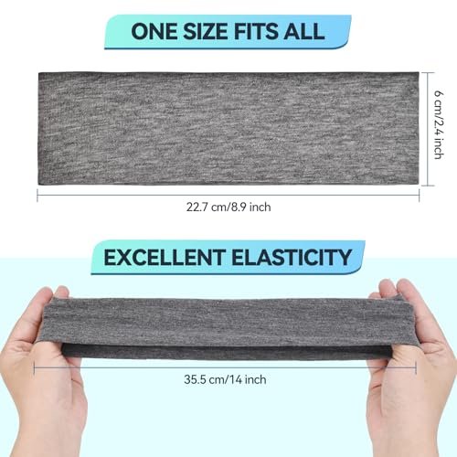 14 PCS Headbands for Women – Soft Elastic Non-Slip Cotton Sweat-Absorbent Hairbands for Workout, Running, Yoga, Makeup - görsel 4