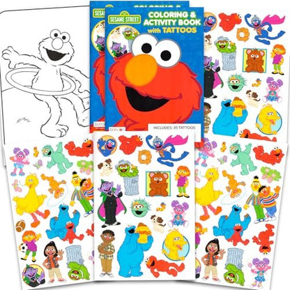 Sesame Street Elmo Temporary Tattoos Party Favors Set - 70+ Elmo Tattoos for Kids, Boys, Girls | Sesame Street Party Supplies