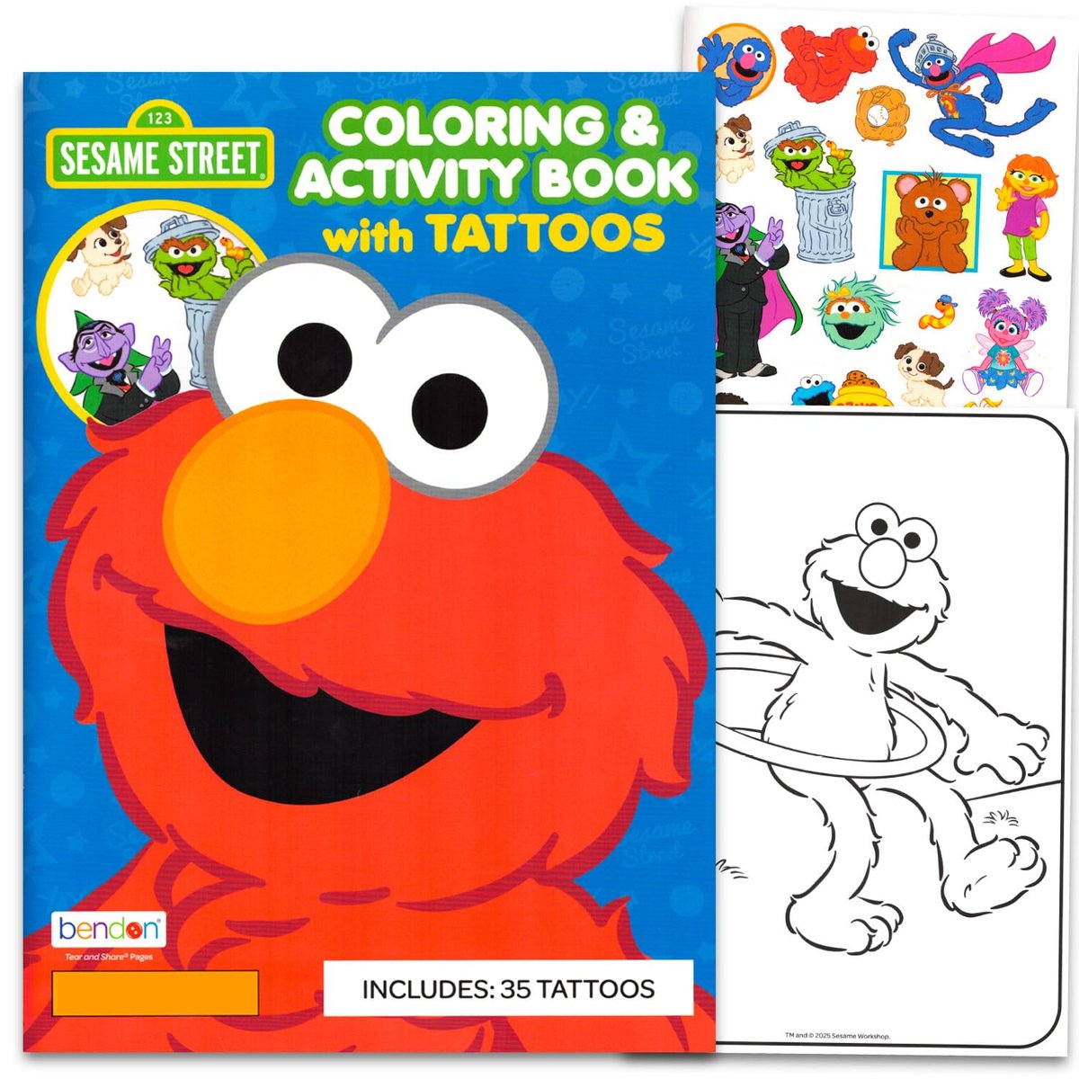 Sesame Street Elmo Temporary Tattoos Party Favors Set - 70+ Elmo Tattoos for Kids, Boys, Girls | Sesame Street Party Supplies - görsel 3