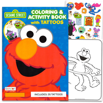 Sesame Street Elmo Temporary Tattoos Party Favors Set - 70+ Elmo Tattoos for Kids, Boys, Girls | Sesame Street Party Supplies