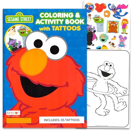 Sesame Street Elmo Temporary Tattoos Party Favors Set - 70+ Elmo Tattoos for Kids, Boys, Girls | Sesame Street Party Supplies - görsel 4