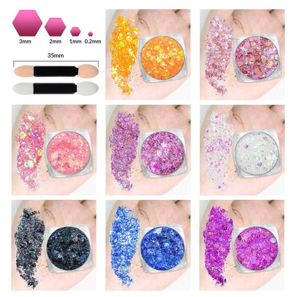 20 Colors Face and Body Glitter Gel Set - Festival Body Makeup Kit by Estanoite