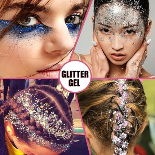 20 Colors Face and Body Glitter Gel Set - Festival Body Makeup Kit by Estanoite - görsel 10