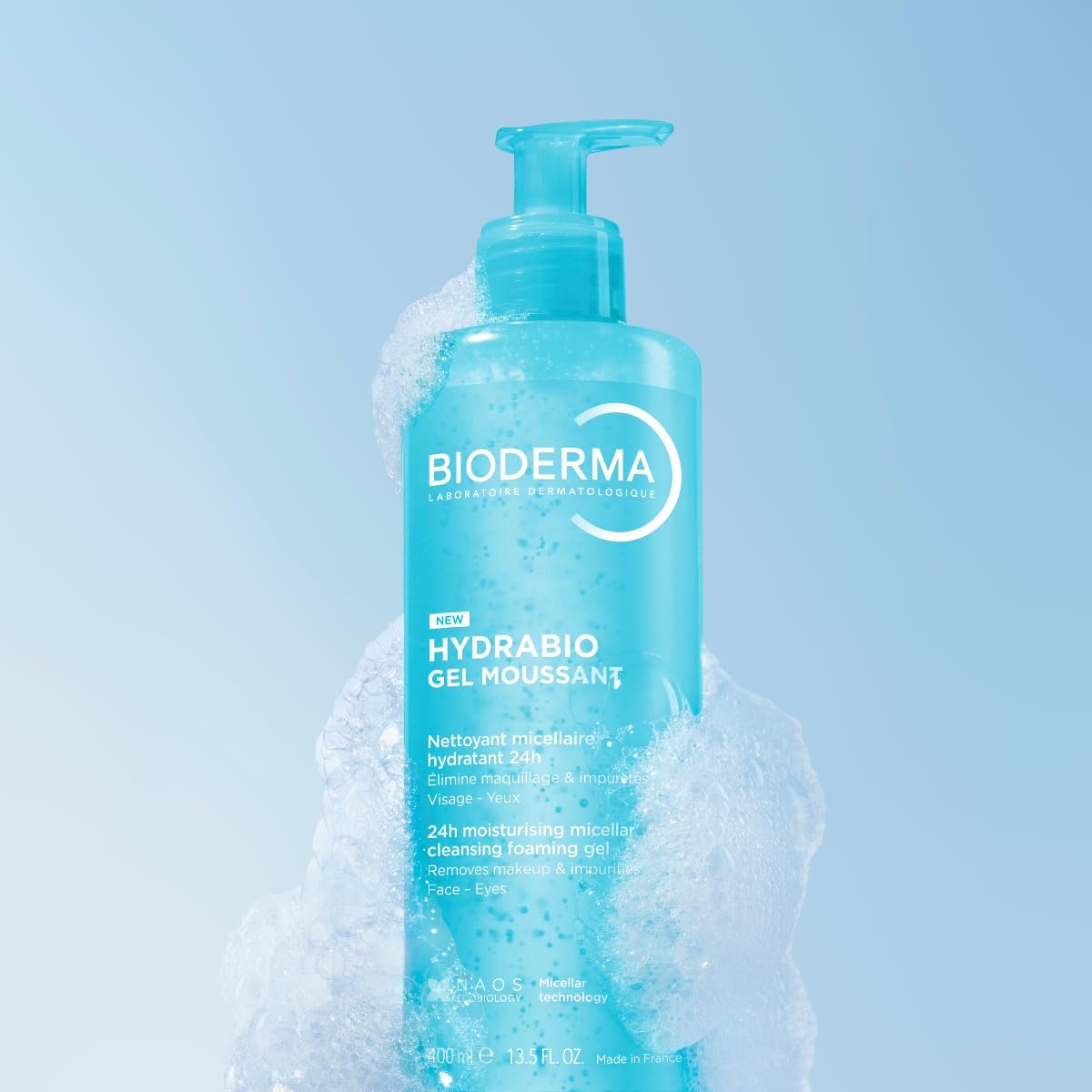 Bioderma Hydrabio Foaming Gel - 3-in-1 Cleansing, Makeup Removing and Hydrating Face Cleanser for Dehydrated Skin, 13.5 Fl Oz Avelisse